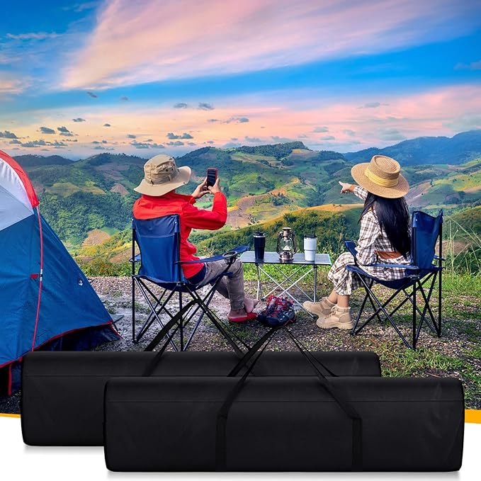 Riakrum 3 Pack 43.31 Inches Replacement Bag for Folding Camping Chair Large Folding Beach Chair Carry Oxford Fabric Bag with Handles for Travel Tent Storage Outdoor Carrying Sports Gear Black