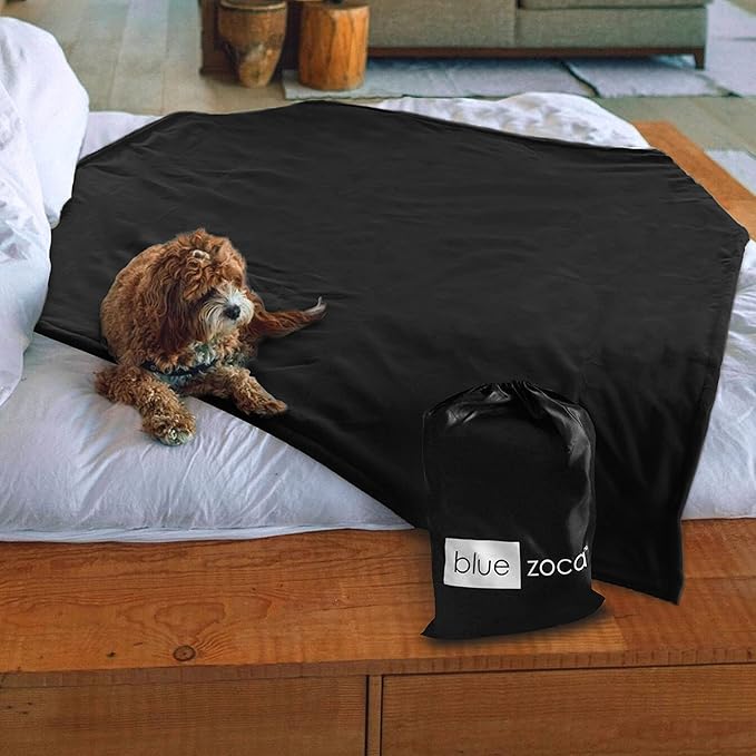 Waterproof Blanket | Machine Washable Dog Bed Cover | Waterproof Pet Blanket for Couch Bed &amp Car | Cat &amp Dog Blankets for Large Dogs Pets &amp Adults | Travel Size - 65x50in Black