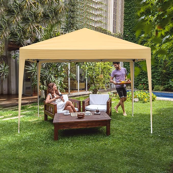 3 x 3m Two Doors &amp Two Windows Practical Waterproof Right-Angle Folding Tent Khaki