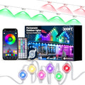 RGB Permanent Outdoor Lights 300FT Smart LED Eaves Lights with APP &amp Remote Control IP67 Waterproof Outdoor String Lights for Christmas HalloweenParty Garden Patio House Decor(2 Rolls of 15