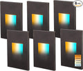 CLOUDY BAY 120V Dimmbale 5 Color LED Indoor Outdoor Step Light2700K/3000K/3500K/4000K/5000K 3W 35lmStair LightOil Rubbed Bronze6 Pack