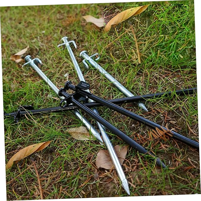 4Pcs Heavy Duty Steel Tent Stakes Multiuse Pegs for Outdoor Camping Awnings and Canopies Durable Construction Portable Design for Camping