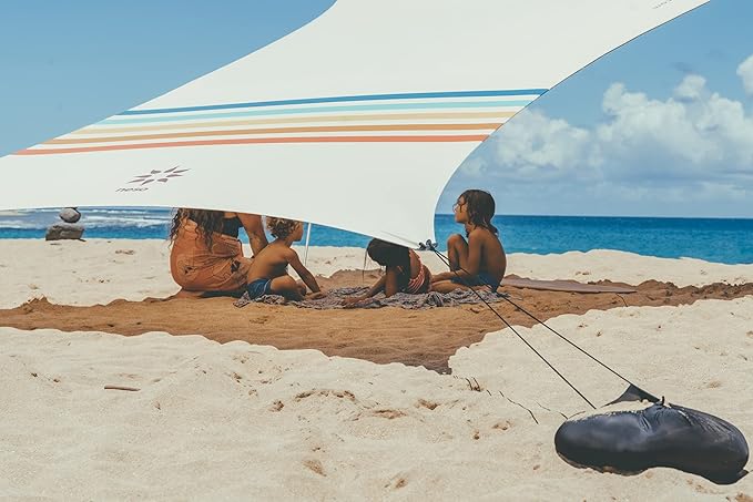 Neso Grande Portable Beach Tent Sun Shelter - Lightweight Beach Shade Canopy - Easy Setup for Family Outings - Patented Reinforced Corners - UPF 50+ Sun Protection - 7ft Tall 9 x 9ft