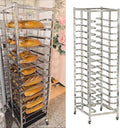 15-Tier Speed Rack for Sheet Pan Commercial Food Storage Cart for Pastry Display with Locking Wheels