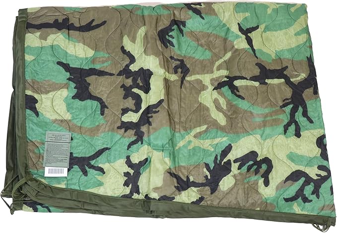 Authentic US Military Poncho Liner Blanket Woobie Woodland M81 Camouflage Military Issue USGI