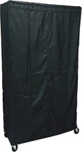 Storage Shelving Unit Cover fits Racks 36 Wx18 Dx72 H (Cover Only Black Color)