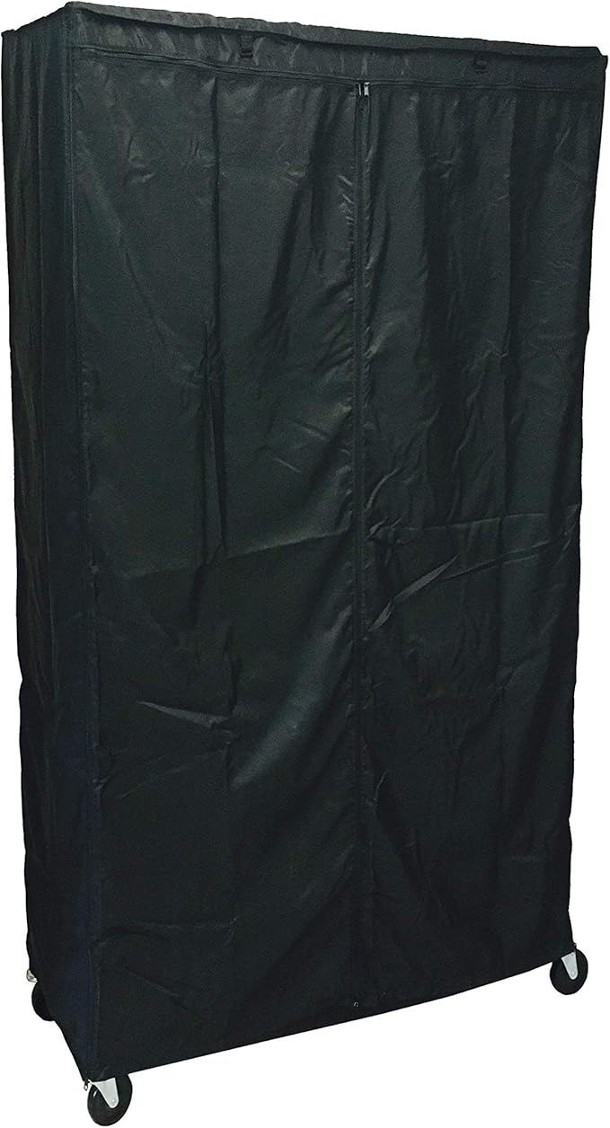 Storage Shelving Unit Cover fits Racks 36 Wx18 Dx72 H (Cover Only Black Color)