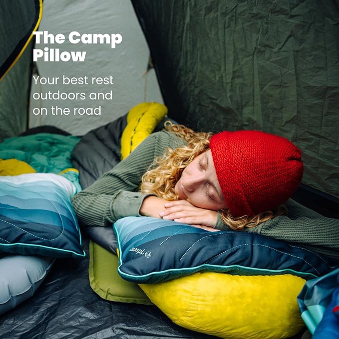 Rumpl The Adjustable Camp Pillow - Full Size Packable Outdoor and Travel Pillow Two-Sided Temperature Control 22 x 15 Baja Fade
