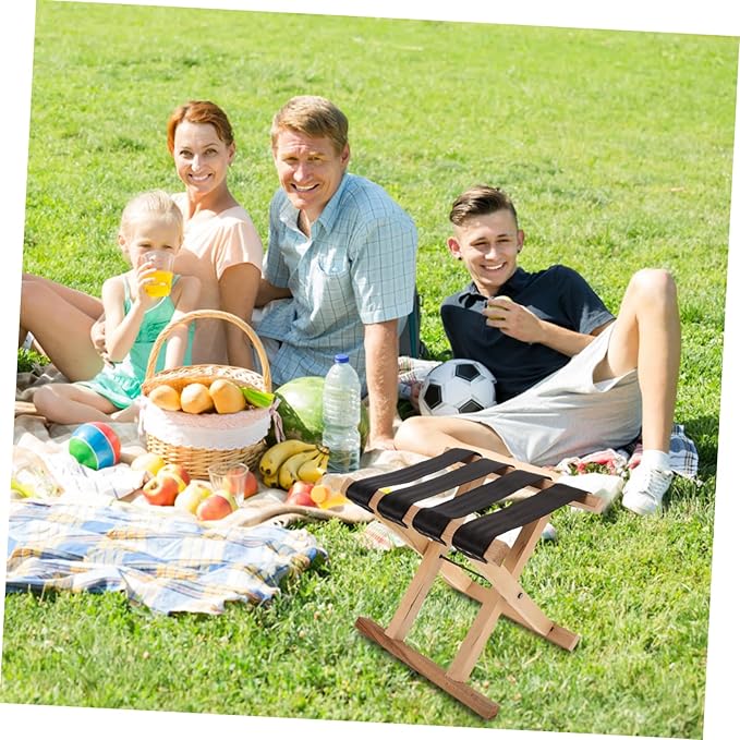 STOBAZA Small Folding Stool Multi-Purpose Portable Chair for Camping Picnic Beach Sturdy