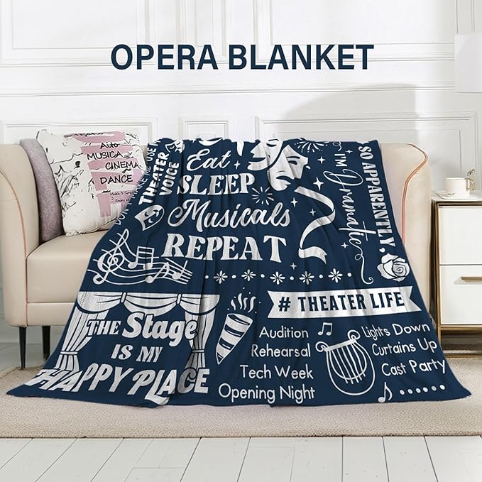 Broadway Blanket Gifts Musical Theater Gifts for Lovers Broadway Musical Gift for Theater Adult Christmas Birthday Gift Blanket for Women Men 50 x 60