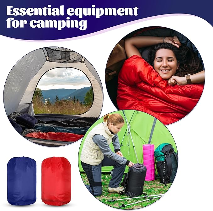 Macarrie 4 Pcs Bulk Sleeping Bags for Adults 0 Degree Waterproof Backpack Bags with Compression Sack for Backpacking Camping Hiking Emergency Shelters