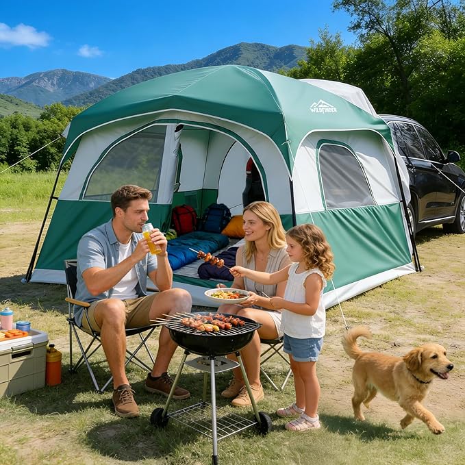 SUV Tent for Camping 10x9ft Large Car Tent with PU3000 Waterproof Universal Tailgate Tent Compatible with SUV CUV Minivan Easy Setup Standalone Sheller for Outdoor Travel