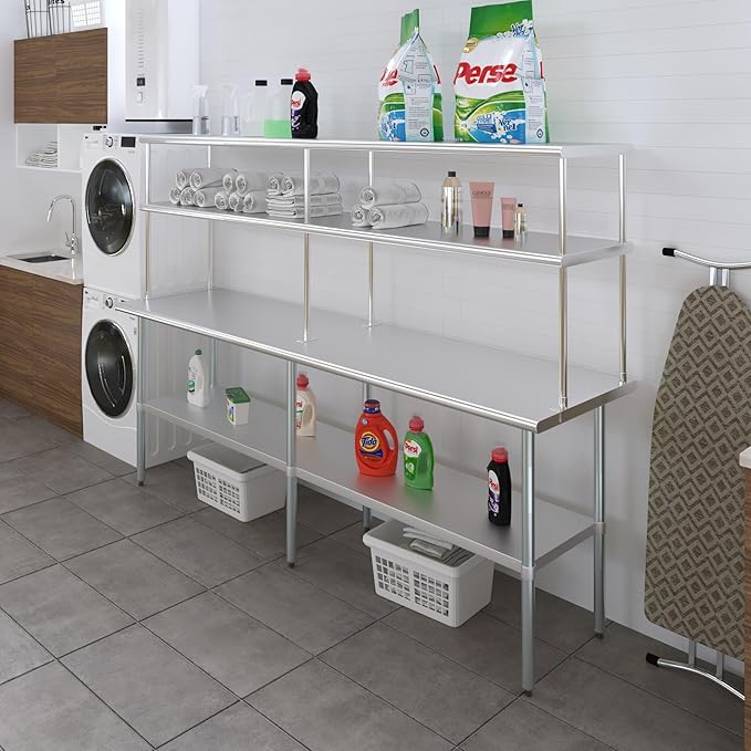 AmGood Double OverShelf Stainless Steel NSF - Many (96 Long x 18 Deep)