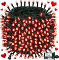 Connectable 240LED 88Ft 13Modes Valentine String Lights Indoor Outdoor | Extendable Green Wire Red Valentine Lights with Timer Twinkle Fairy Light Plug in for Xmas Bedroom Wedding Party Decor(Red)