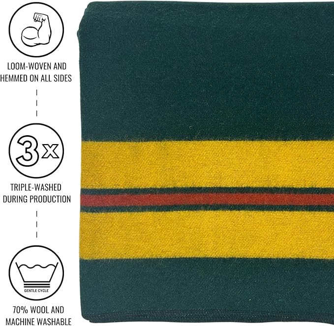 Arcturus Rainier Wool Blanket - Warm Heavy Washable Bed Blanket | Great for Home &amp Camping (Fort Lava Canyon King)