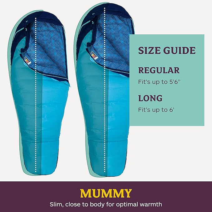 Marmot Women’s Trestles 15° Sleeping Bag | Insulated Water-Resistant Left-Zip French Blue/Harbor Blue
