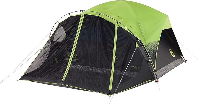 Coleman Carlsbad Dark Room Tent with Screened Porch 4/6 Person Tent Blocks 90% of Sunlight to Keep Inside Cool Weatherproof Shelter with Easy Setup Made of PFAS-Free Materials