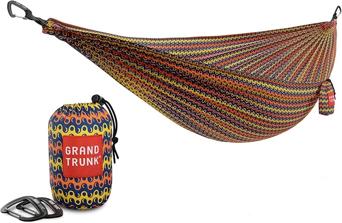 GRAND TRUNK TrunkTech Double Hammock | Portable Camping Hammock | Accessories for Outdoor Indoor Hiking Camping Backpacking Travel Backyard Beach (Sun &amp Moon)