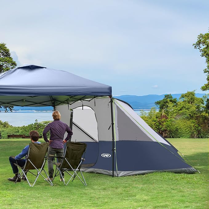 UNP Camping Canopy - Inner Tent - Side Tents - SUV Camping Cube for 10' x 10' Pop Up Canopies (Canopy Pole/Shelter NOT Included) (Dark Blue-Side Tent)