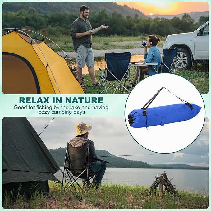 PATIKIL Foldable Camp Chair Replacement Bag Camping Chairs Folding Chair Carry Bag with Adjustable Shoulder Strap for Outdoor Camping Fishing Storage Blue