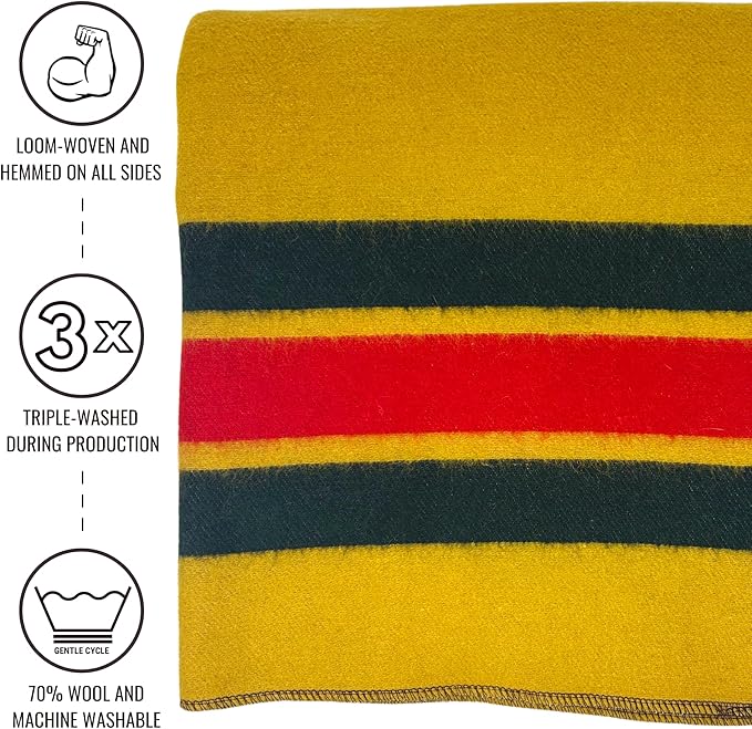 Arcturus Rainier Wool Blanket Warm Thick Washable Wool Blanket for Home Outdoors Camping Tailgates Picnic Hunting Travel &amp Emergency Kits Twin Size 4.5 lb North Cascades