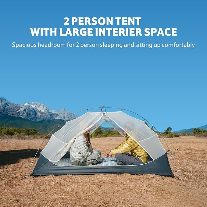 Naturehike Mongar UL 1-2 Person Backpacking Tent15D Nylon Waterproof Ultralight One Person Two Person Tent with Footprint