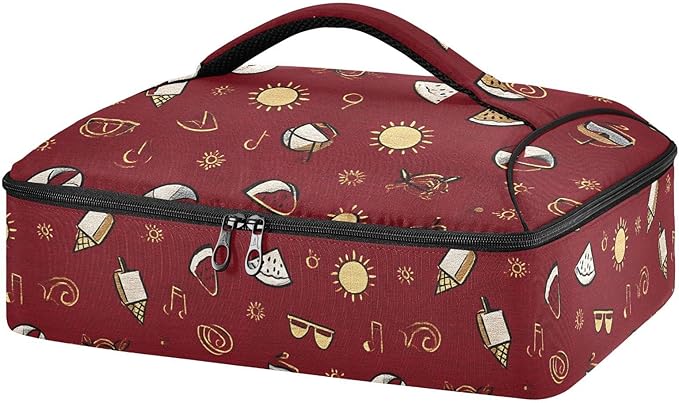 Casserole Carrier Sun and Beach Ball ArtInsulated Casserole Carrier for Hot or Cold Food Thermal Lunch Tote for Potluck Parties Picnic Beach Fits 9 x 13 Inches Baking Dish