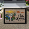Personalized Camping Entry Doormat with Custom Family Name – “Life is Better When You’re Camping” RV Floor Mat for Trailer Cabin or Motorhome Doorway – Gift Idea for Outdoor Travel Lovers