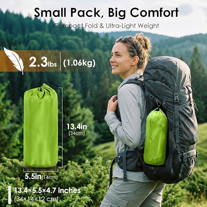 Minthouz Camping Sleeping Pad 5 Inch Thick Inflatable Camping Pad Foot Pump Fast Inflation Portable Sleeping Mat for Camping Backpacking Hiking Traveling Tent