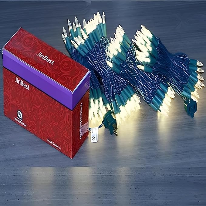 200 LED Warm White Christmas Lights UL Certified and Commercial Grade 66ft Green Wire String Lights for Indoor and Outdoor Party Wedding Garden Patio.