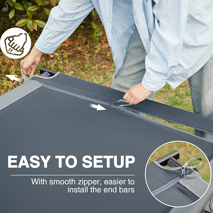EVER ADVANCED Extra Wide Camping Cot for Adults Oversized XXL Sleeping Cots Folding Cot Bed with Carry Bag 84.3 L x 41.9 W Support to 550 lbs