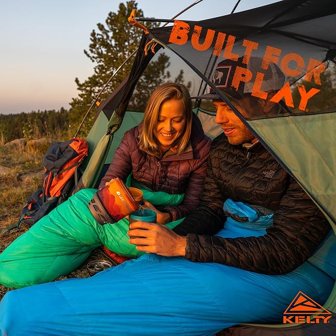 Kelty Cosmic Ultra 20 Degree Sleeping Bag 800 Dridown Premium Thermal Efficiency Soft to Touch Large Footbox Environmental and Health Friendly C0 and PFC-Free DWR Compression Stuff Sack &amp M