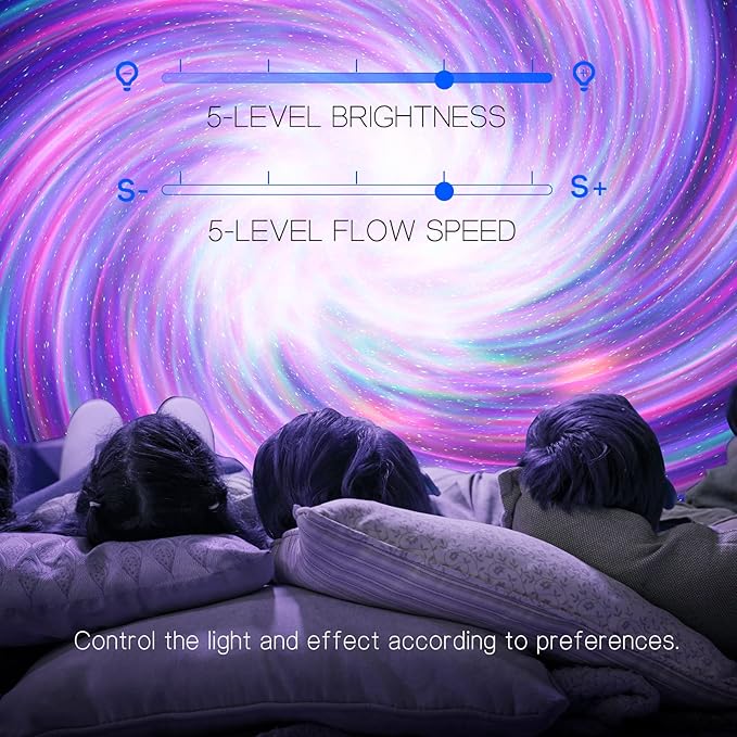 Northern Galaxy Light Aurora Projector with 33 Light Effects Night Lights LED Star Projector for Bedroom Nebula Lamp Remote Control White Noises Bluetooth Speaker for Parties Jet Black