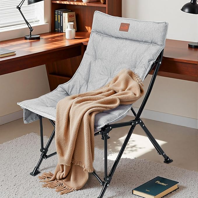 Saucer Chair for Adults Portable Folding Comfy Lounge Chair for Bedroom/Dorm/Reading/Living Room with Storage Bag