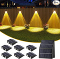 High Brightness Solar Fence Lights Outdoor Larger Size Solar Lights with Dual Solar Panels Waterproof Fence Lights Solar Powered for Stair Step Yard Patio Wall (8 Pack)