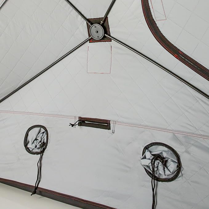 Eskimo® Outbreak 850XDP Pop-Up Portable Ice Fishing Shelter No-Trip Door 7-9 Person Red/Black 50850