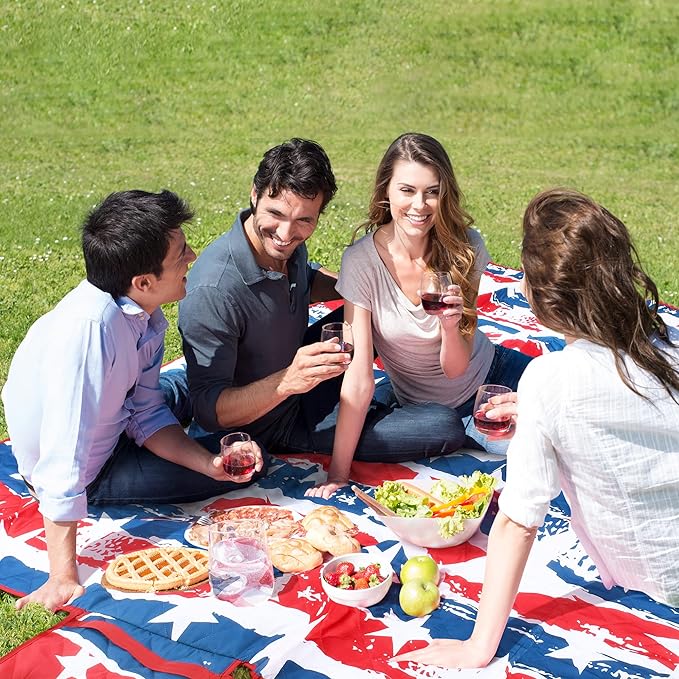 Tirrinia Picnic Blanket Extra Large Waterproof Lightweight Portable Outdoor Mat for Family Camping Travel Park Beach Hiking Stadium Concerts - Machine Washable