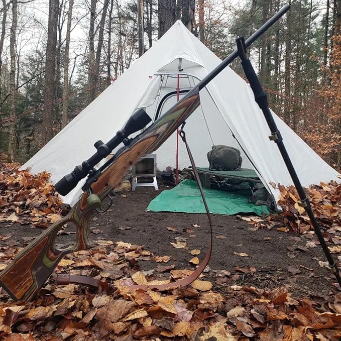 DANCHEL OUTDOOR Backpacking Hot Tent w/Stove Jack Portable Tipi Tent with T6 Titanium Folding Wood Stove for 1-4 Person Winter Camping Hunting3m/4m