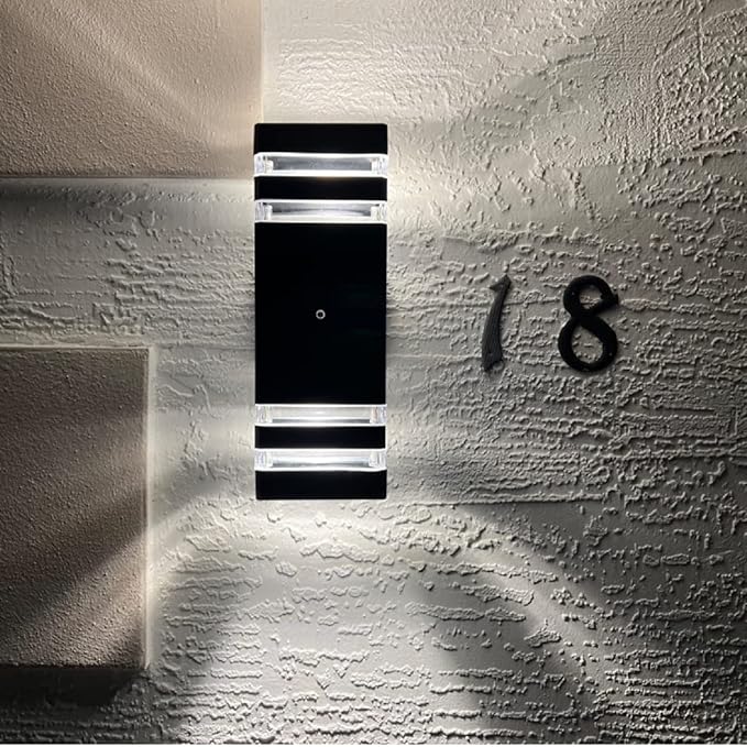 Dusk to Dawn Sensor Outdoor Lights Wall Mount 4-Pack Up and Down Exterior Light Fixtures Aluminum Outdoor Light Fixture Black Front Door Light Outside Lights for House
