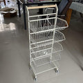 Snack Organiser 5-Tier Snack Cart Organizer with Wheels Adjustable Fruit Vegetable Basket Candy Display Metal Retail Chip Rolling Holder for Concession Stand