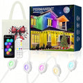 Permanent Outdoor Lights 150FT 90LEDs RGBWC+IC Smart LED Strip with 50+ Scene Modes IP68 Waterproof App &amp Remote Control for Christmas Holiday Roof and Pool Party Decor