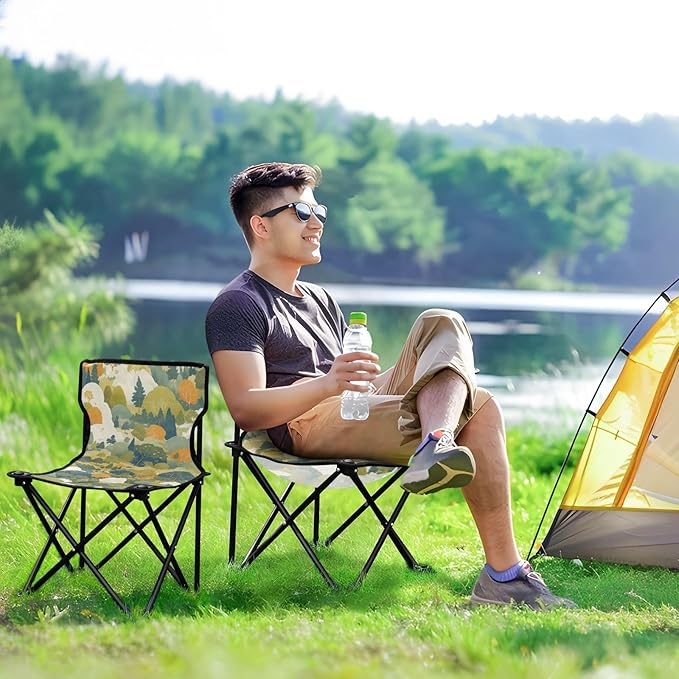 KLL Nature Green Mountain Design Foldable Keyword Ultralight Portable Chair Carry Bag Included Ice Fishing Chairs for Ice Fishing Camping