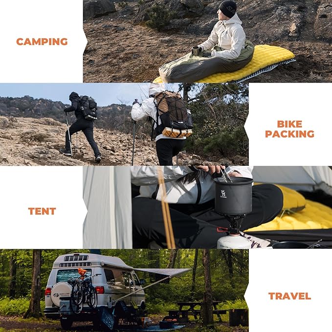 Insulated Inflatable Sleeping Pad 17oz 5.1R-Value Ultralight Sleeping Pad Lightweight Sleeping Mat for Camping Hiking Backpacking Camp Mattress Pad