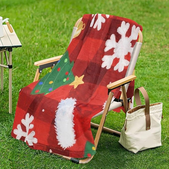 Soft Throw Blanket Merry Christmas White Snowflakes Blankets For Adults 50'' x 70''