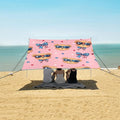 Bolaz Beach Canopy Tent Sun Shade9'×10.5' Large Family Beach Shade UPF50+- Outdoor Shade for Camping Trips FishingLittle Bear Bow Pattern