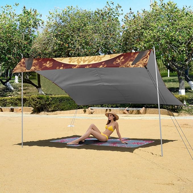 Beach Tent Sun Shelter Black Yak Lightweight &amp Easy Setup Beach Shade Canopy for Camping Fishing