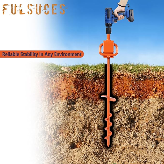 16In Tent Stakes Ground Anchors Screw in with 1PCS Tent Stakes Heavy Duty Adapter for Screw Ground Anchors Tree Straightening Kit Anchors Tent Mobile Home Anchors (Color : Orange Size : 6PCS