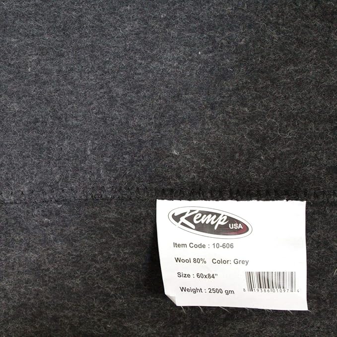 Kemp USA 80% Wool Multipurpose Blanket - Ideal for Camping Essentials Disaster Relief Military Use Donations - Measures 60'' x 84'' 5 lbs - Durable Throw Blanket for Survival Kit Fire Retardant