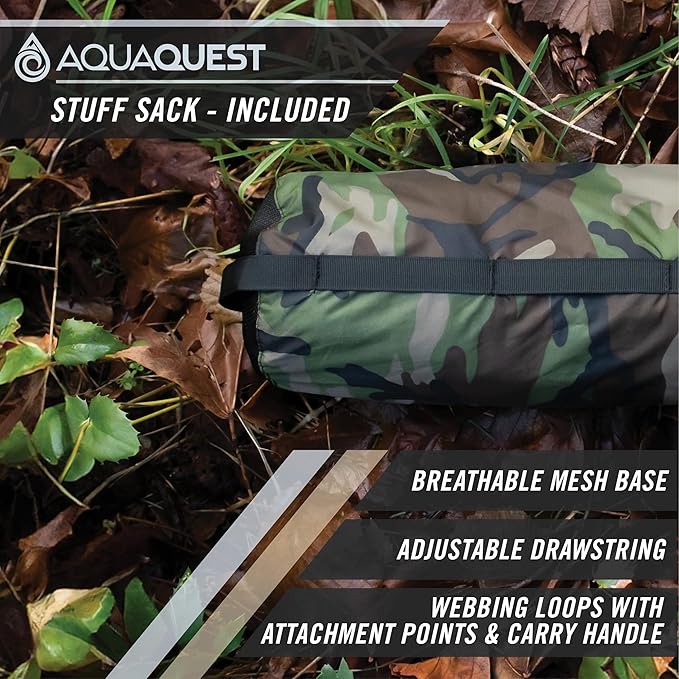 AquaQuest Safari Tarp – Lightweight Waterproof (5000mm) Seam-Taped Ripstop Rain Fly for Backpacking Thru-Hiking &amp Hammock Camping