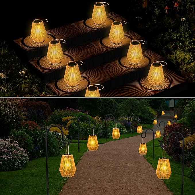 Solar Lanterns KagoLing Solar Lanterns Outdoor Waterproof Hanging Solar Lights Outdoor Waterproof Solar Lamp Lights for Outside GardenYardPatioPorchTreesLawnPathway Decor Gifts for Women Mom